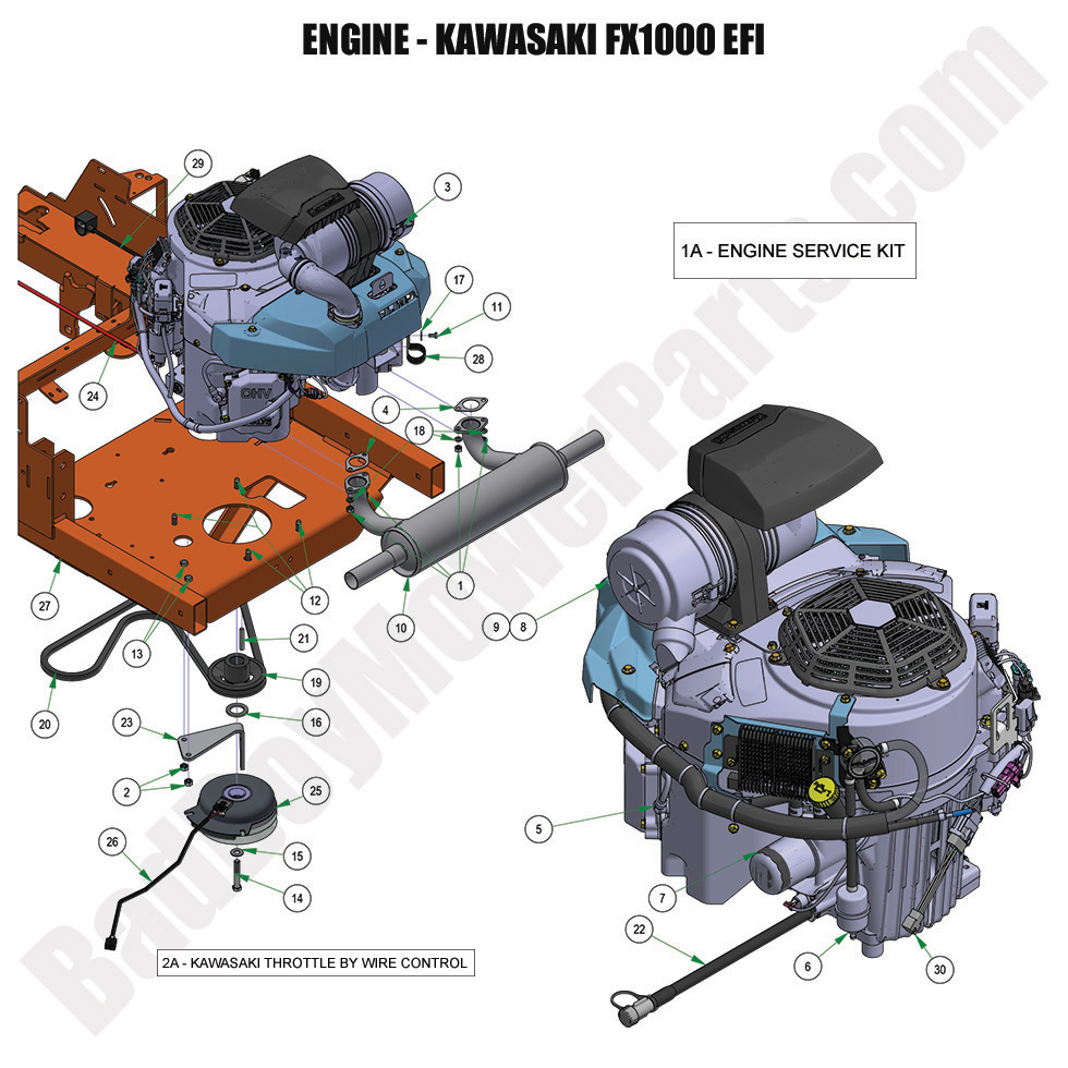3581 - Bad Boy Mower Parts Lookup > 2024 > Rogue > Engine - Kawasaki FX1000 EFI